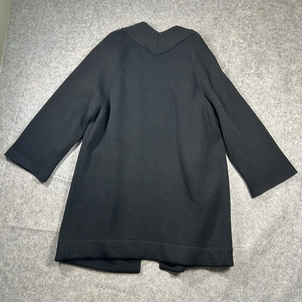 Vintage Dorce Leroy Knitwear Sweater Womens Large Cardigan Black 100% Wool Flaws